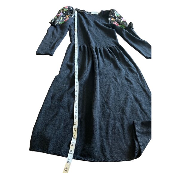 Don Sayres for Wellmore Neiman Marcus black sequined sweater dress size 14 - Picture 8 of 8